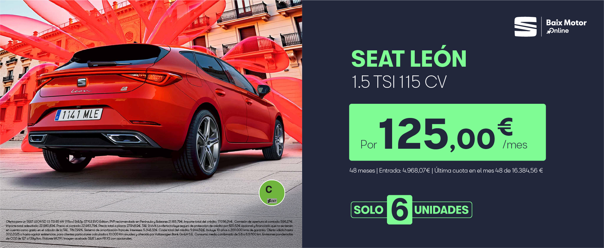 ¡Te está esperando! SEAT León por 125€/mes*